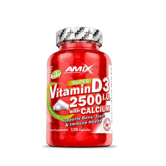 AMIX VITAMINA D3 2500 IU + CALCIO 90 CAPS - SALUD ÓSEA Y APOYO INMUNOLÓGICO.