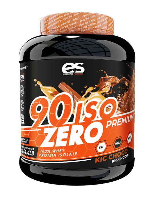 Proteína aislada Essential 90 ISO Zero 2 kg para definición muscular y máxima pureza.