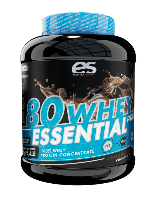 Proteína en polvo Essential Whey Essential 80 2 kg para máximo rendimiento, recuperación muscular y nutrición premium.