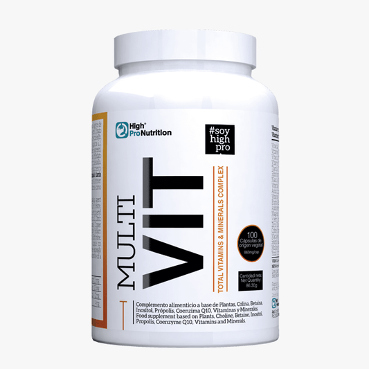 High Pro Multivit 100 cápsulas - Complejo multivitamínico para energía, inmunidad y bienestar diario. Ideal para complementar tu dieta y mantenerte saludable.